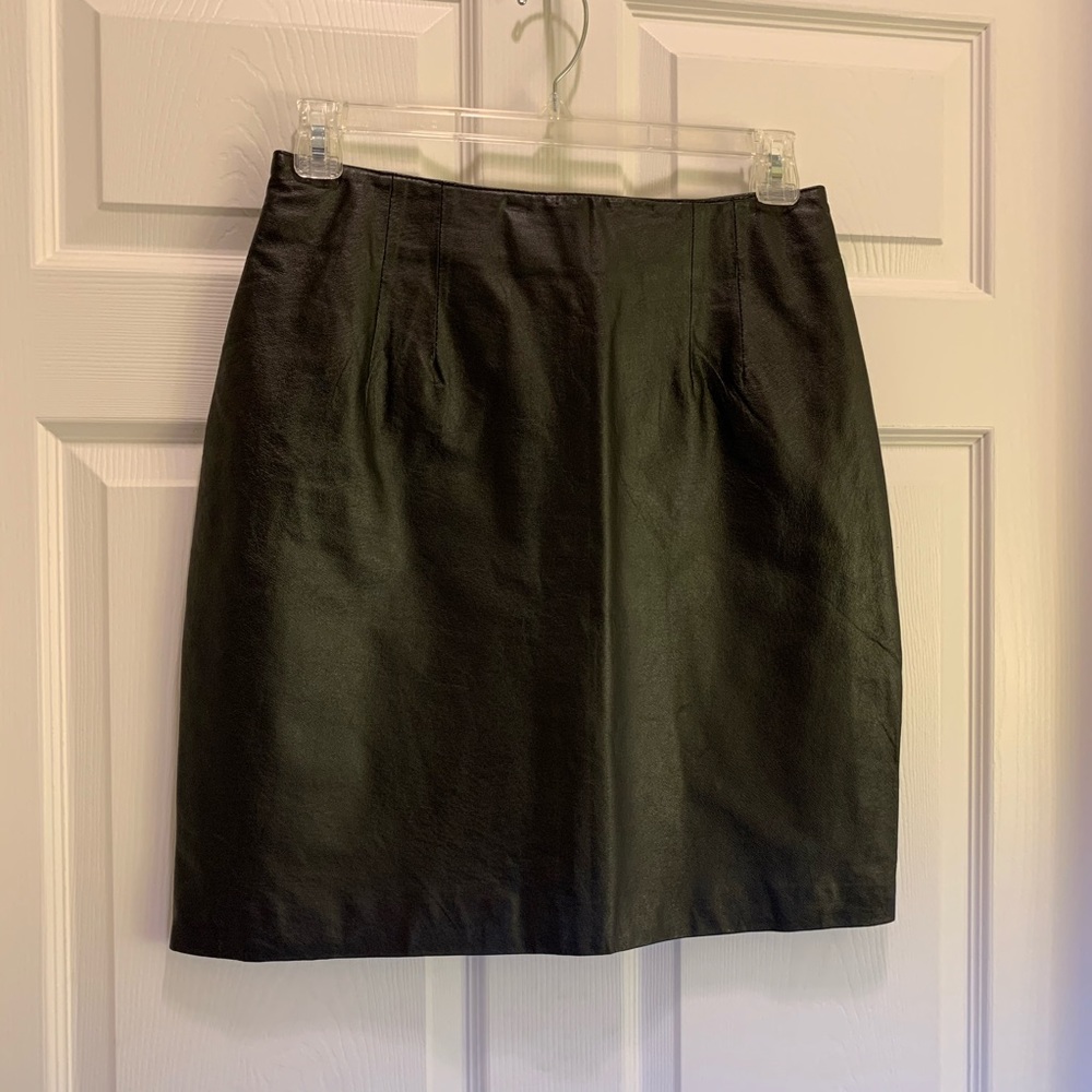 bagatelle Black 100% Leather Skirt Size 14
